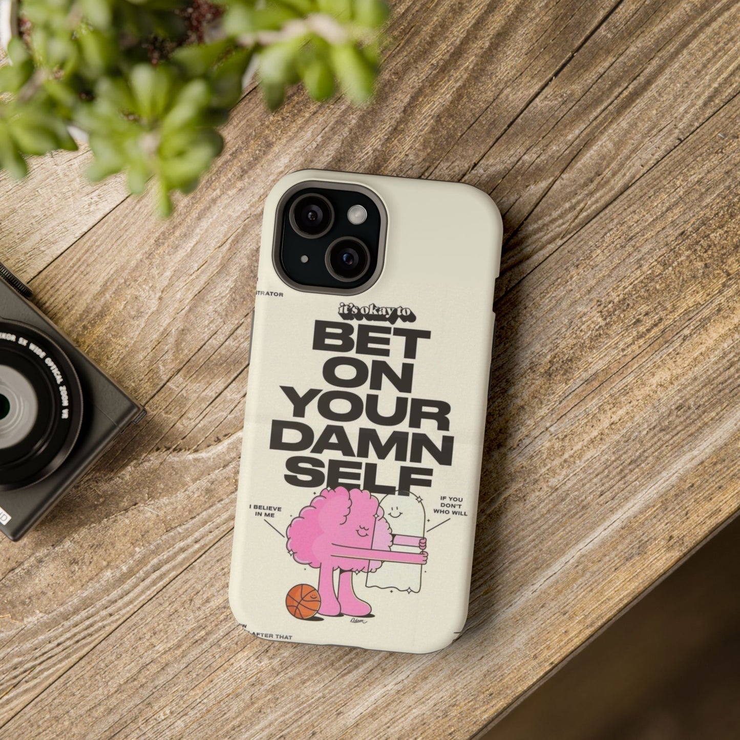 Magnetic Impact-Resistant Case — "Bet On Your Damn Self" Motivational Phone Cover