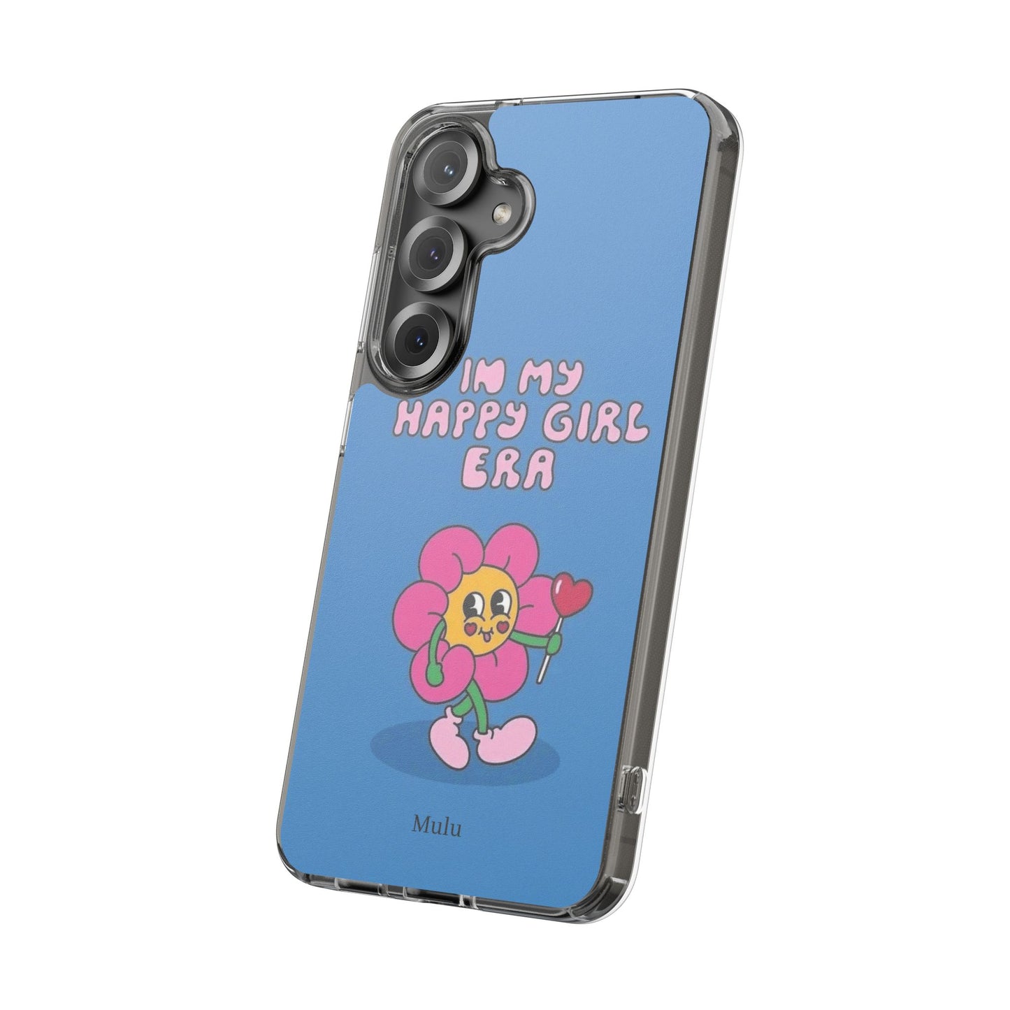 Clear Impact-Resistant Phone Case — “I’m My Happy Girl Era” Cute Flower Design