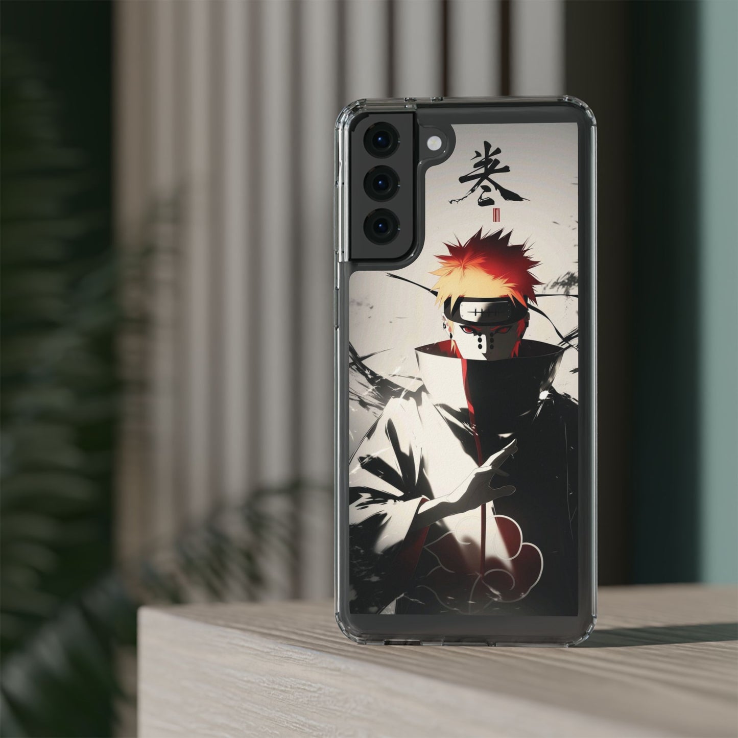 Clear Impact-Resistant Phone Case — Anime Akatsuki Shadow Design