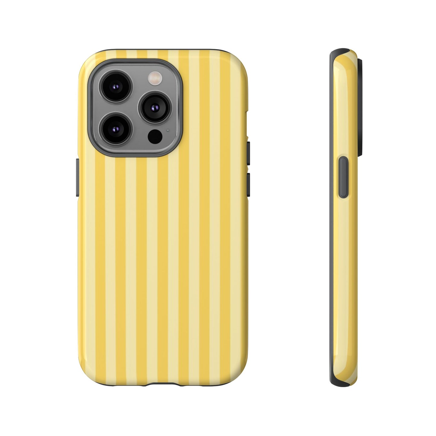 Yellow Stripe Tough Phone Case — Durable Protective iPhone Cover