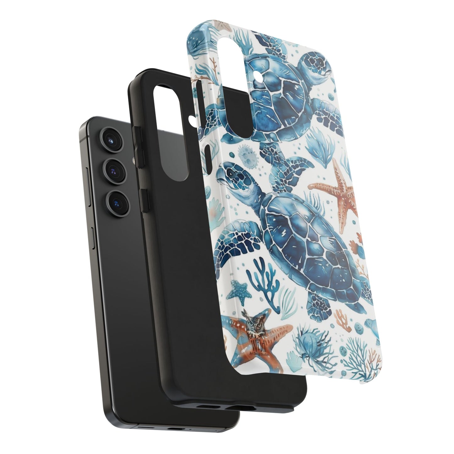 Sea Turtle Tough Phone Case — Blue Ocean Marine Life Protective Cover