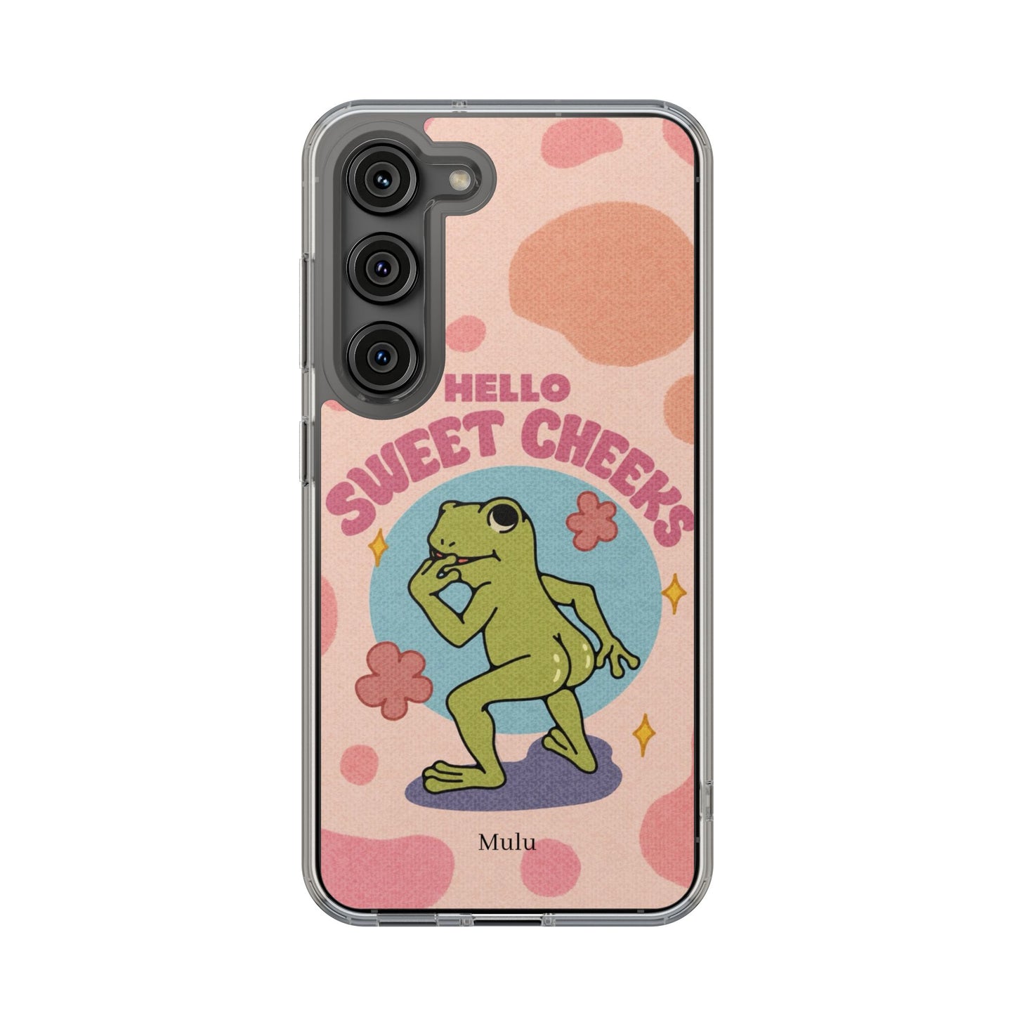 Clear Impact Phone Case — "Hello Sweet Cheeks" Retro Frog Design