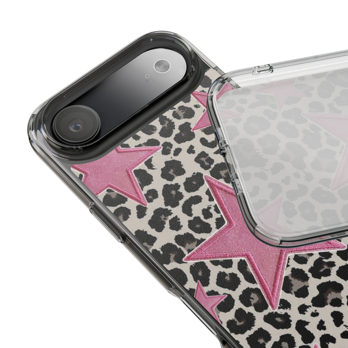 Pink Star Leopard Clear Impact Phone Case