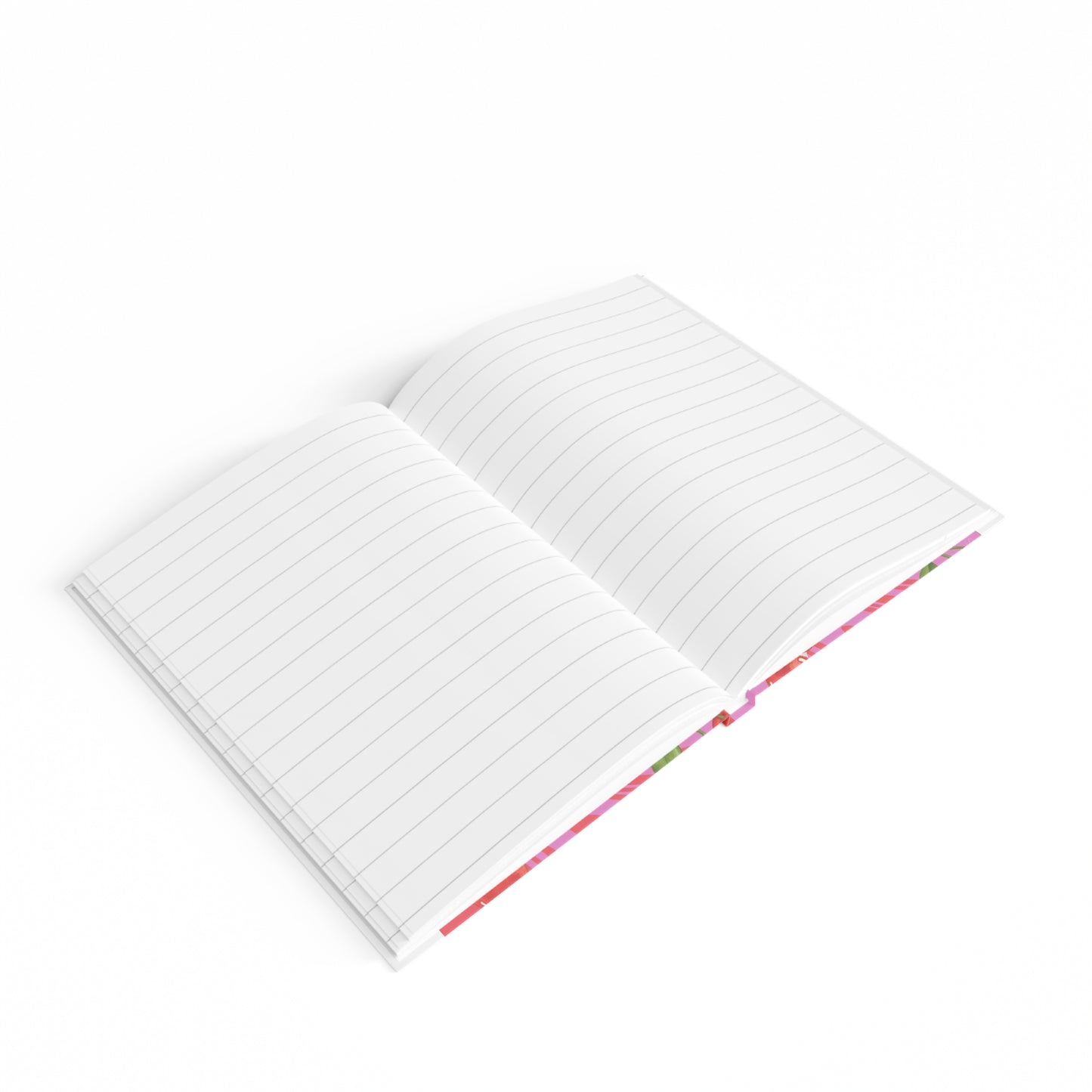 Cherry Daisy Ruled Journal — Pink Retro Swirl Notebook