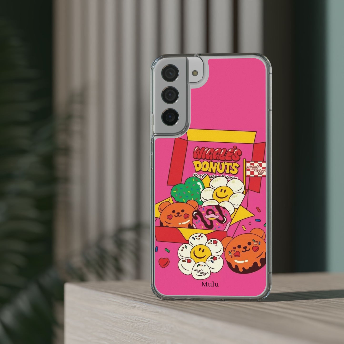 Donut Box Cute Phone Case — Clear Impact‑Resistant iPhone Cover with Smiling Donuts
