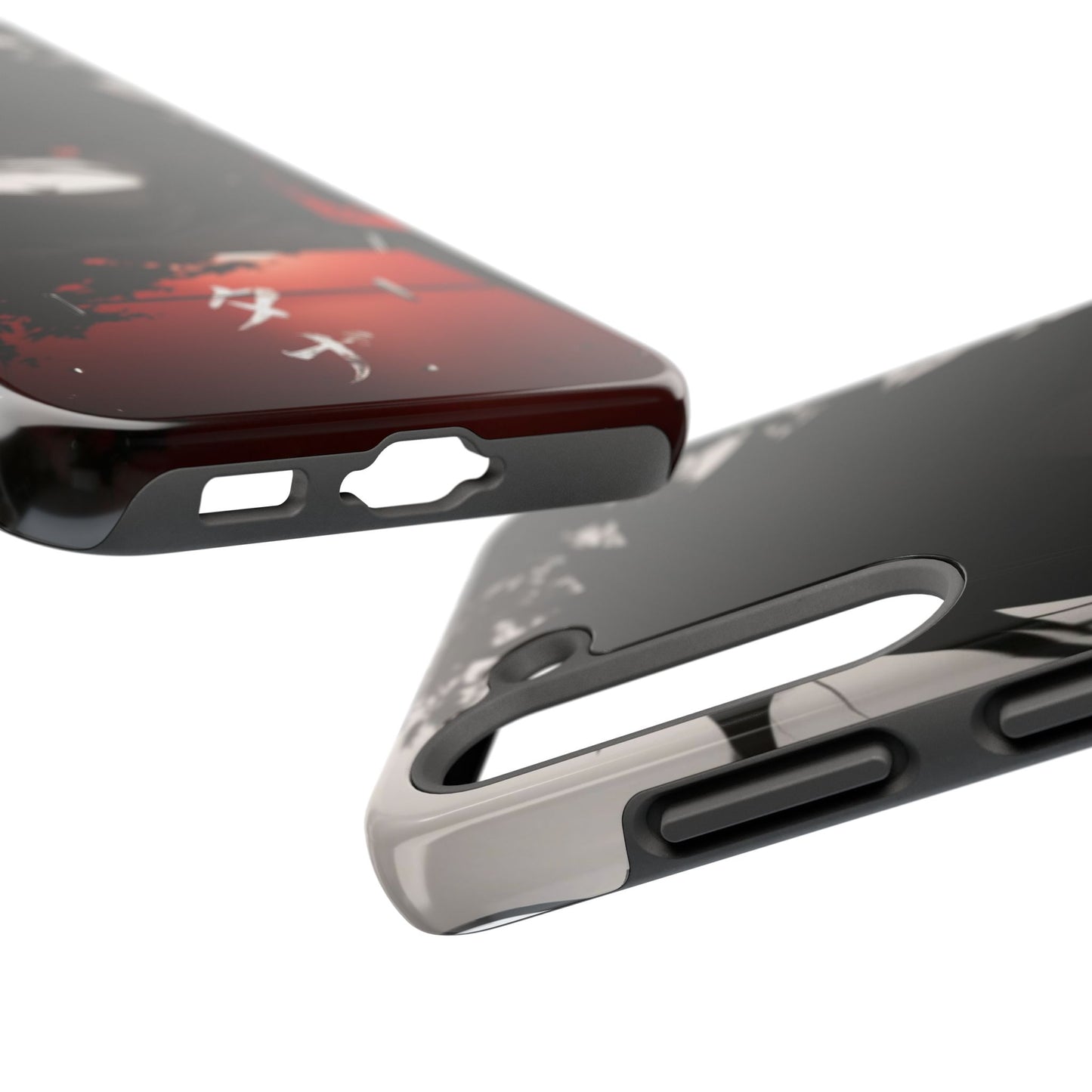 Anime Dark Ninja Phone Case — Red Eye Silhouette Tough Phone Case
