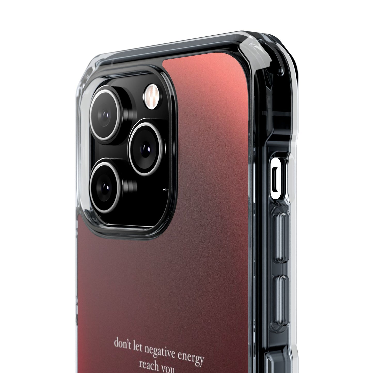 Clear Magnetic Phone Case — "don't let negative energy reach you" Gradient Protective Cover