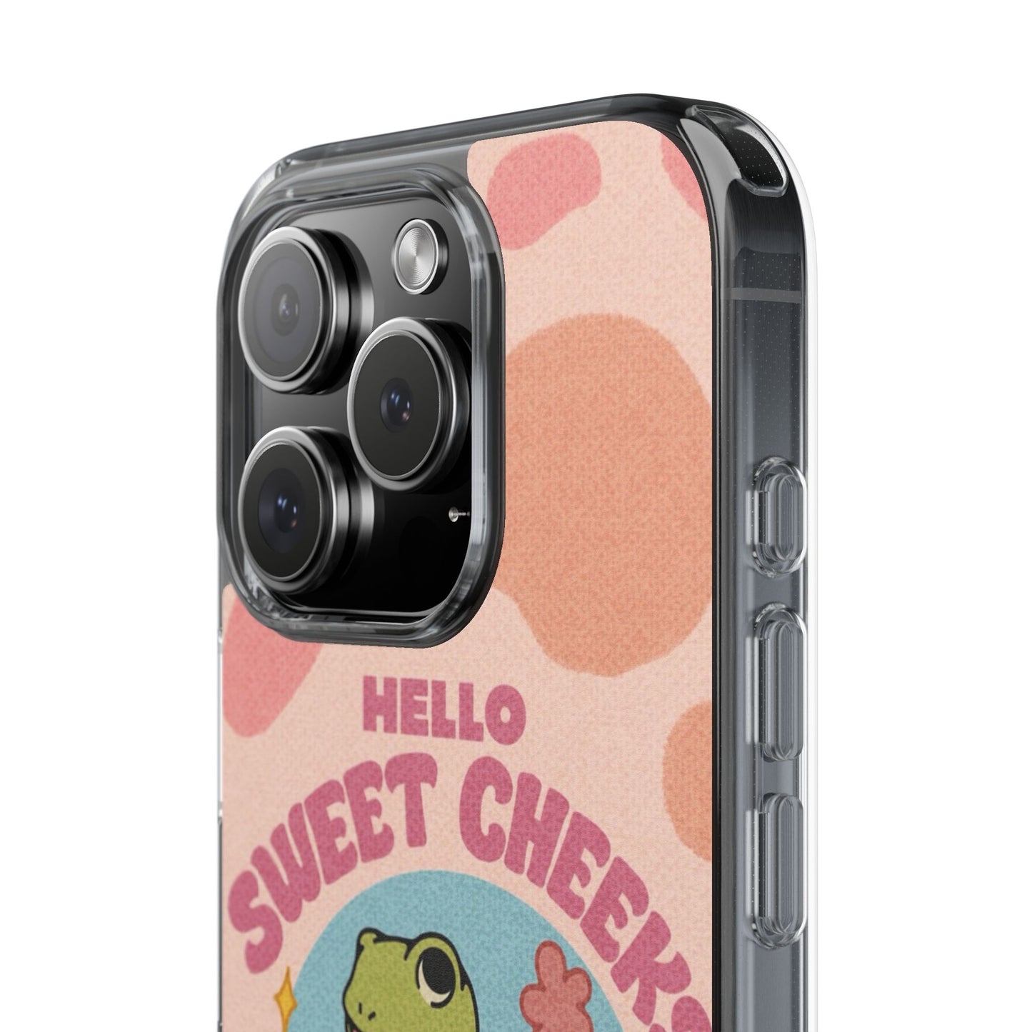 Clear Impact Phone Case — "Hello Sweet Cheeks" Retro Frog Design