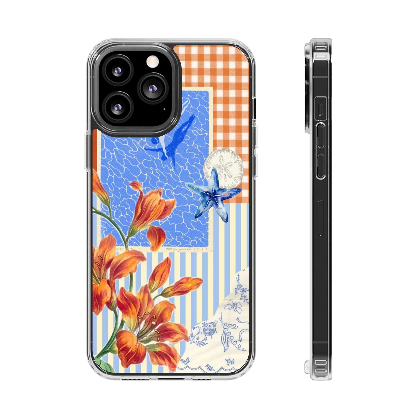 Floral Patchwork Clear Impact-Resistant Phone Case