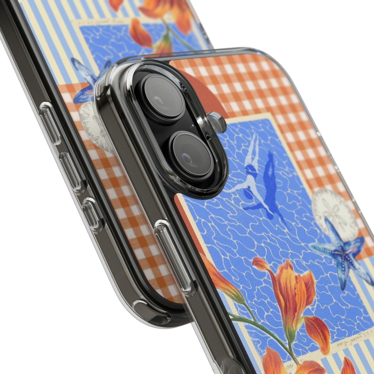 Floral Patchwork Clear Impact-Resistant Phone Case