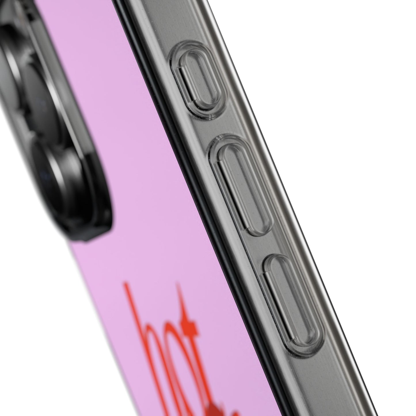 Hot Stuff Clear Impact Phone Case — Pink Retro Typography iPhone Cover