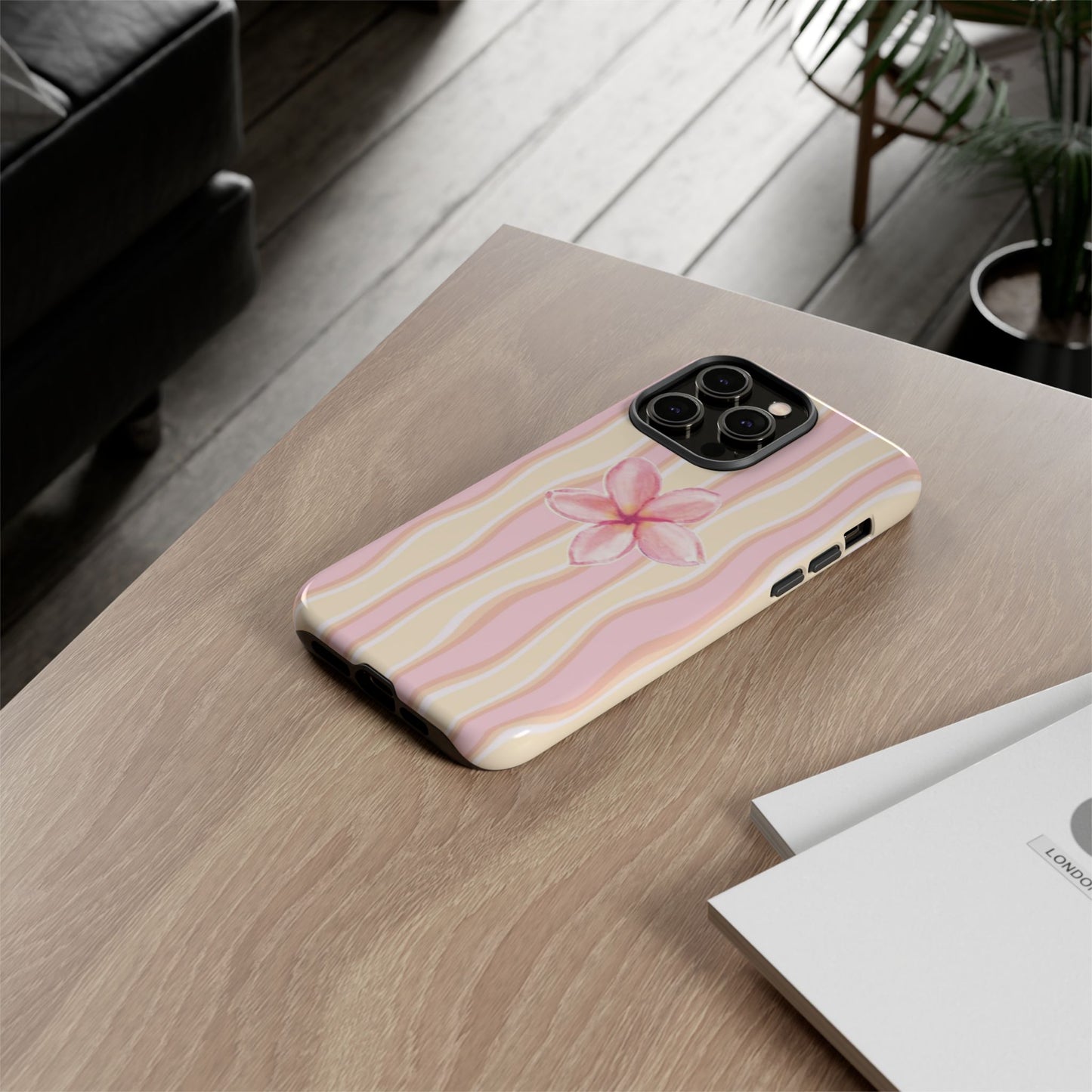 Pink Plumeria Phone Case - Tropical Floral Tough Phone Case
