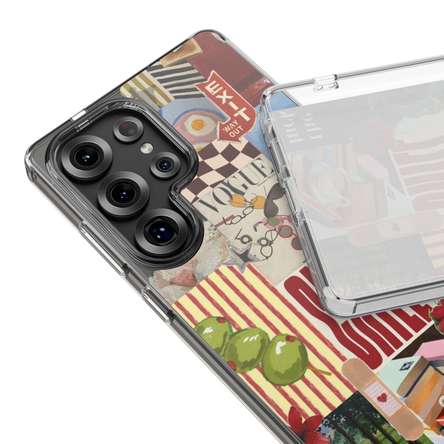 Collage Vintage Aesthetic Clear Impact-Resistant Phone Case