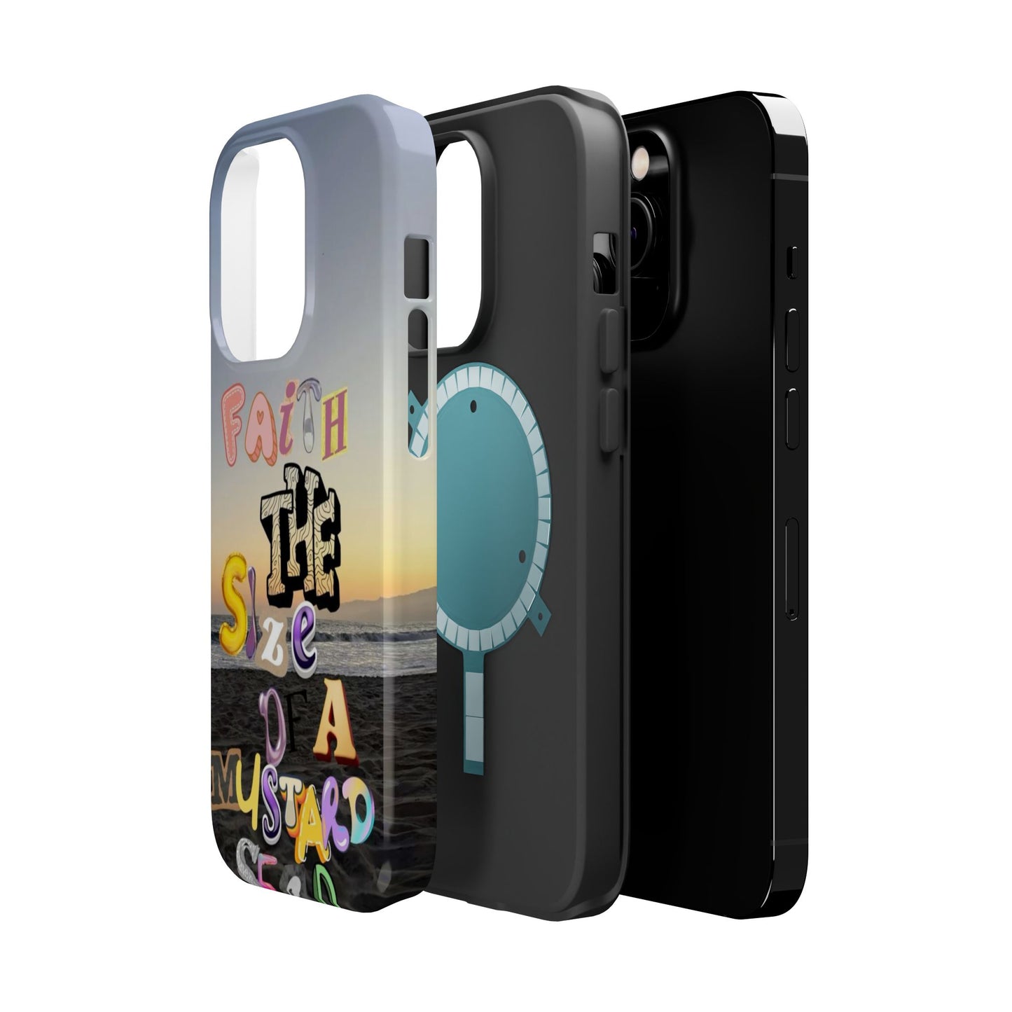 Magnetic Impact-Resistant Phone Case — "Faith the Size of a Mustard Seed" Sunset Design