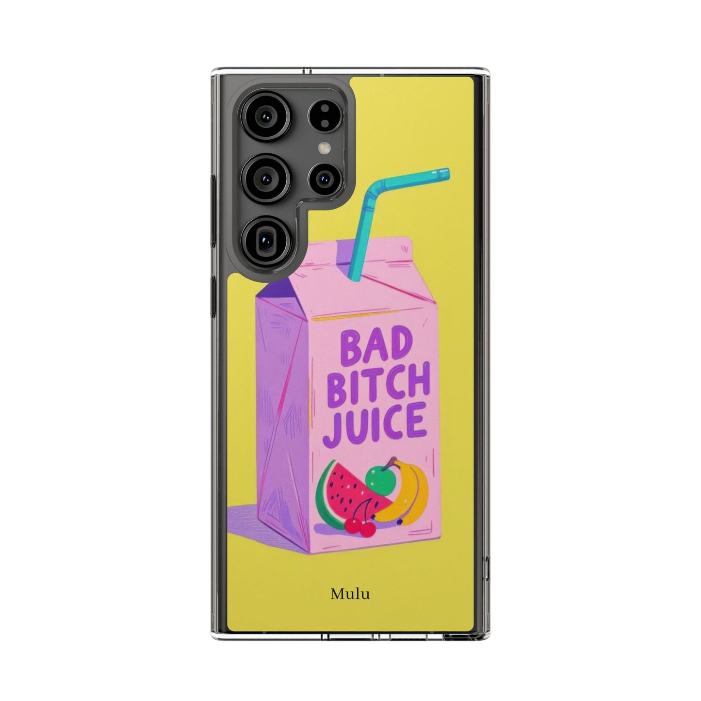 Clear Impact-Resistant Phone Case — "Bad Bitch Juice" Cartoon Juice Box Design