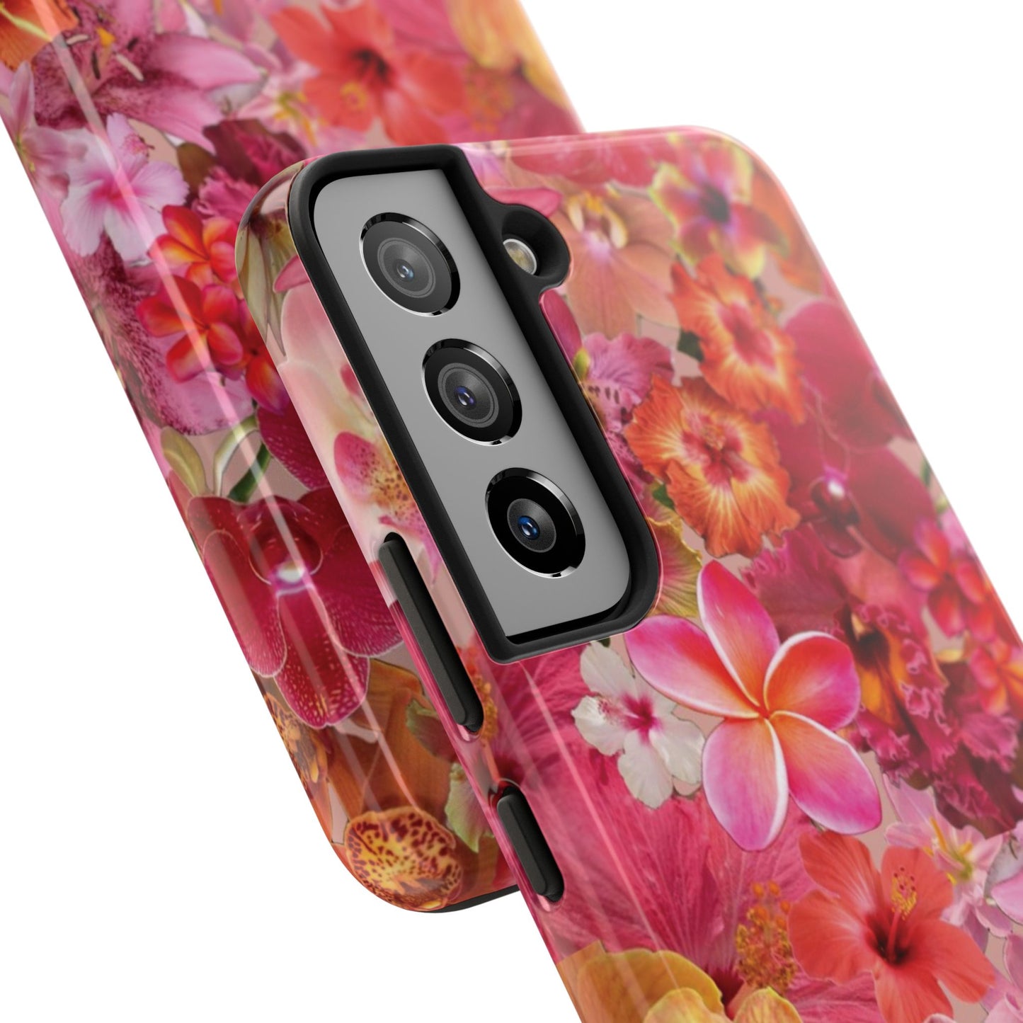 Tough Phone Case — Pink Tropical Floral Orchids Phone Cover