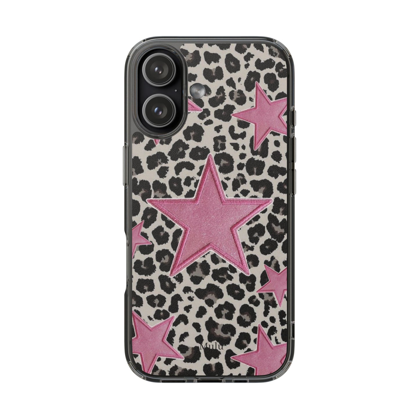 Pink Star Leopard Clear Impact Phone Case