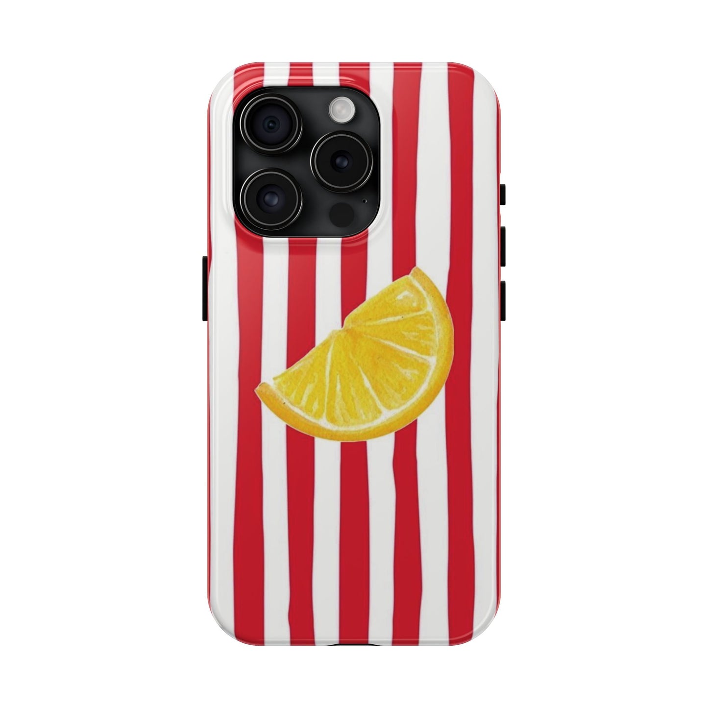 Lemon Slice Red & White Stripe Tough Phone Case