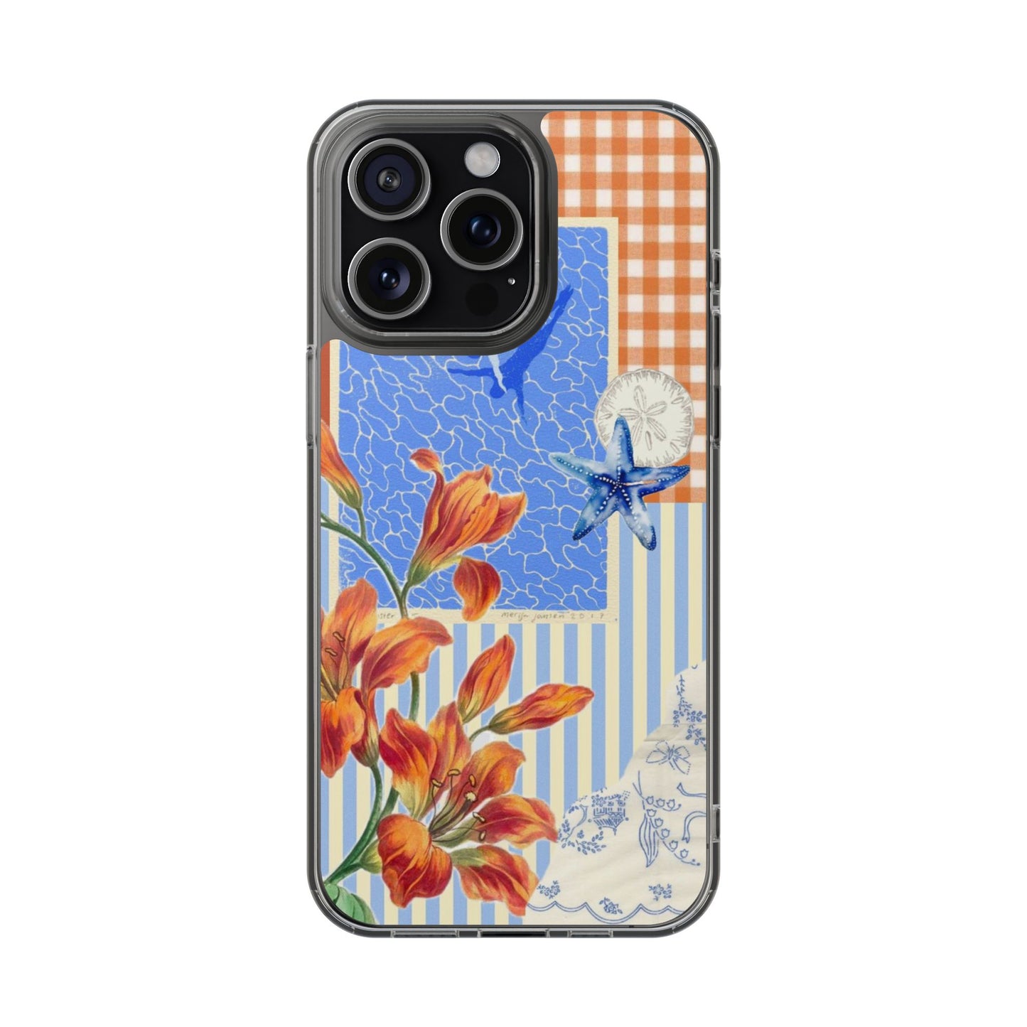 Floral Patchwork Clear Impact-Resistant Phone Case