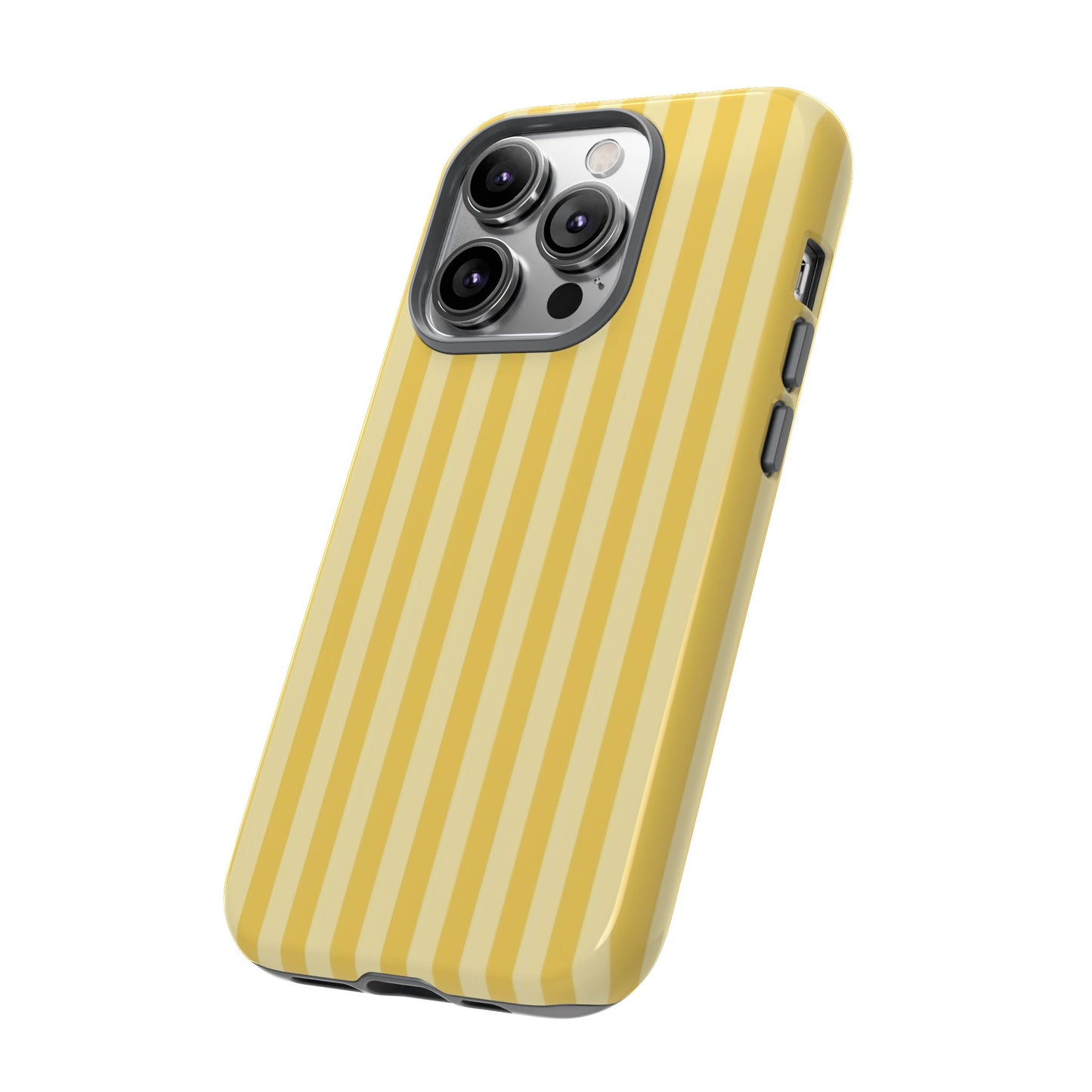 Yellow Stripe Tough Phone Case — Durable Protective iPhone Cover