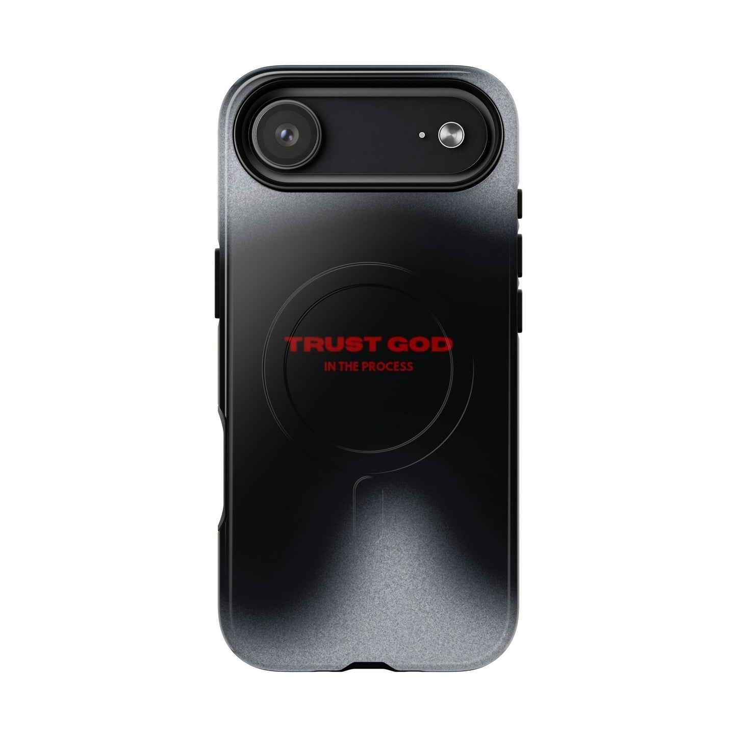 MagSafe Phone Case — "Trust God in the Process" Black Magnetic Tough Case