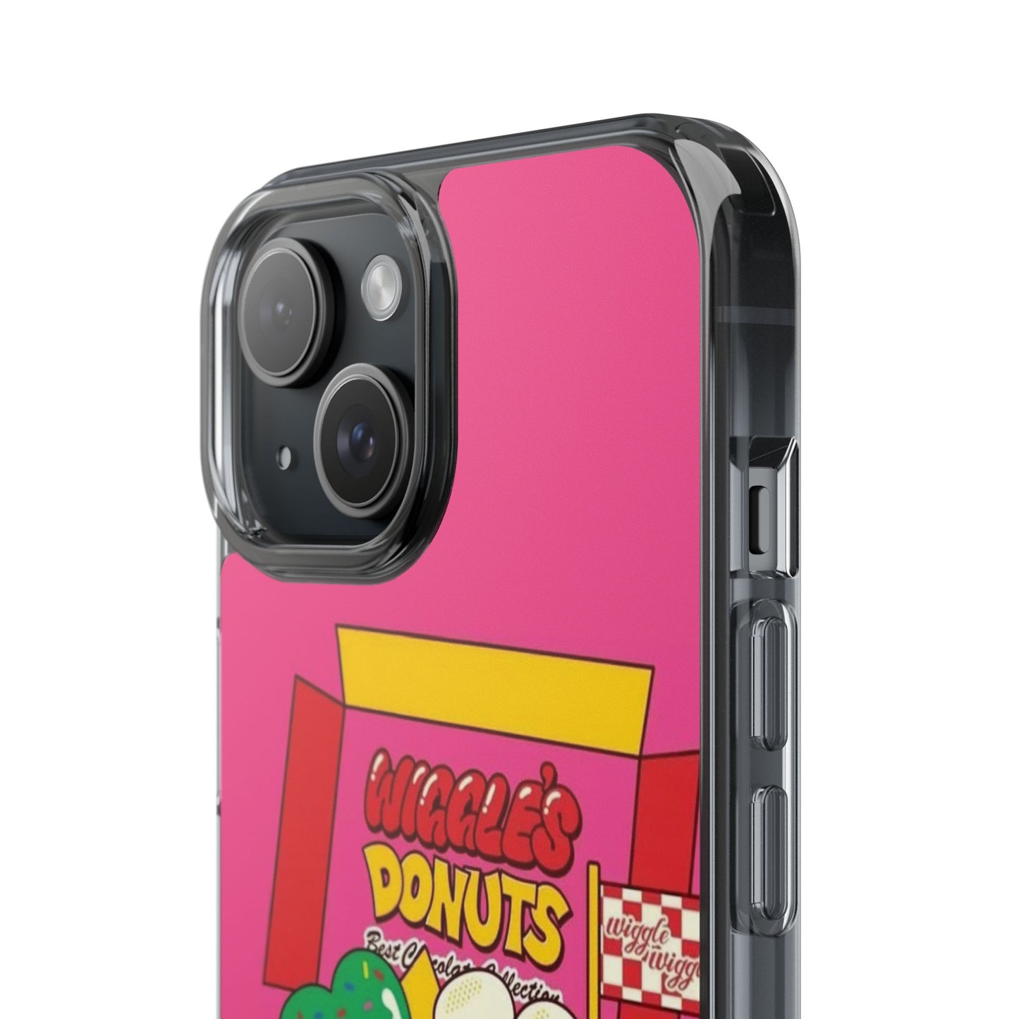 Donut Box Cute Phone Case — Clear Impact‑Resistant iPhone Cover with Smiling Donuts