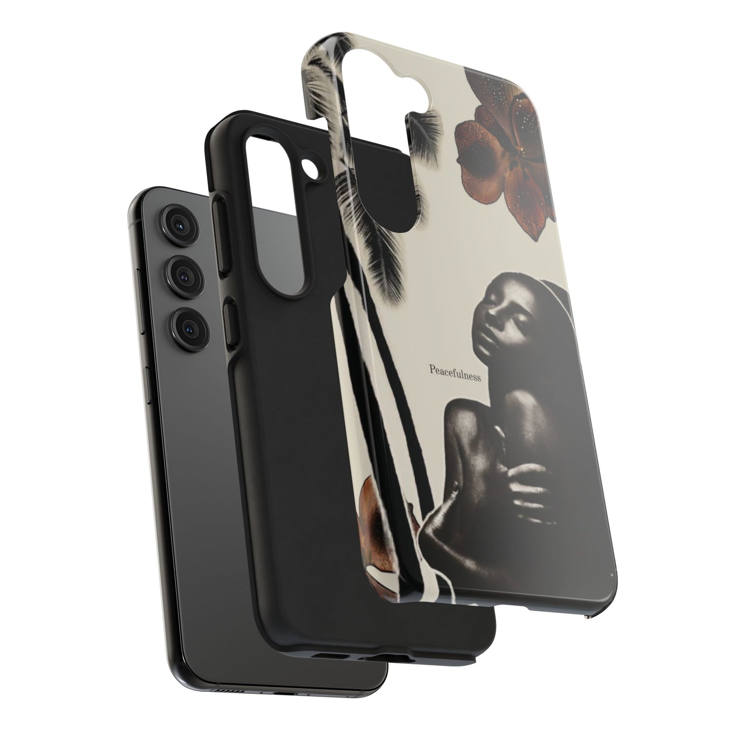 Tough Phone Case — "Peacefulness" Artistic Black Woman Floral Design