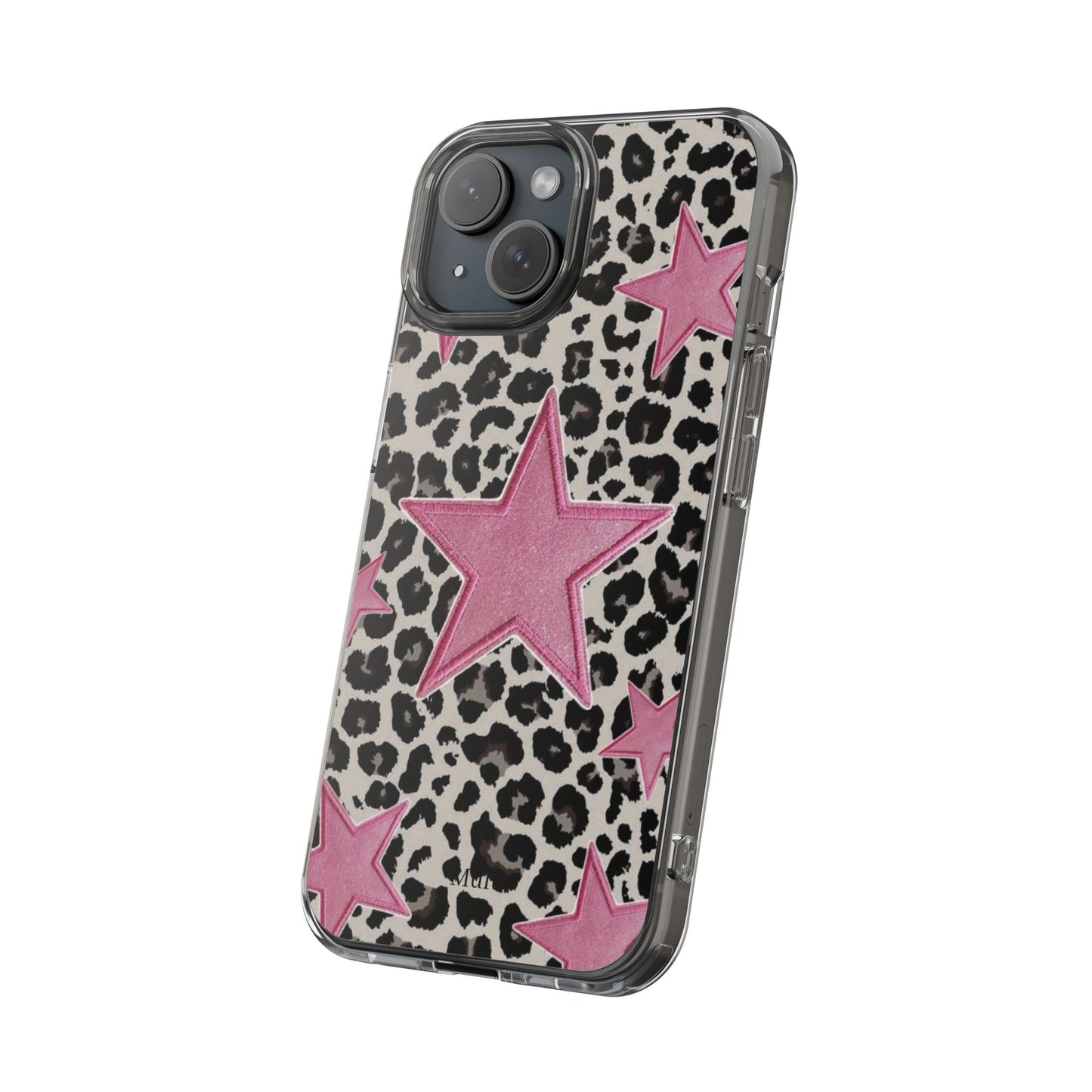 Pink Star Leopard Clear Impact Phone Case