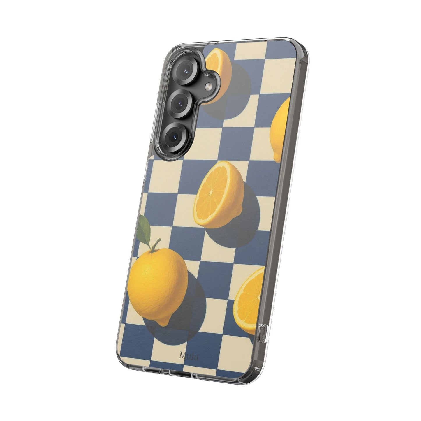 Clear Impact-Resistant Case — Retro Checkered Lemons Phone Case