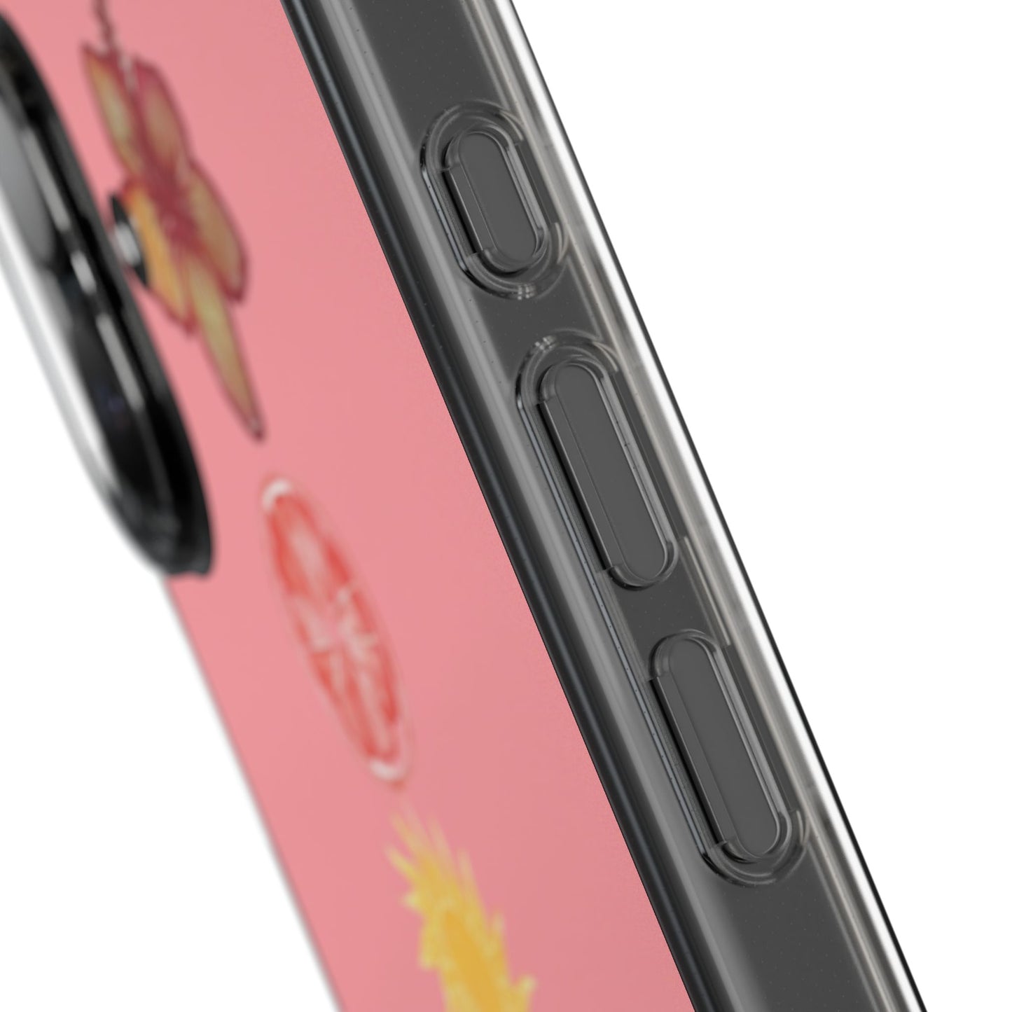 Clear Impact-Resistant Phone Case — Tropical Sun & Hibiscus Floral Design