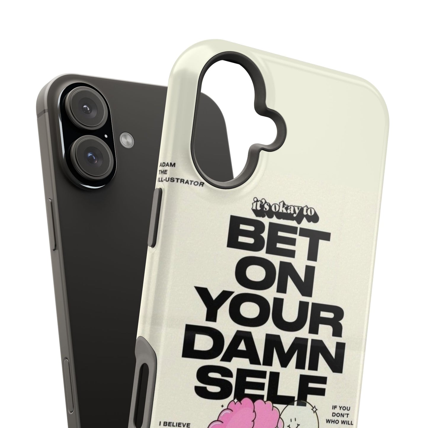 Magnetic Impact-Resistant Case — "Bet On Your Damn Self" Motivational Phone Cover