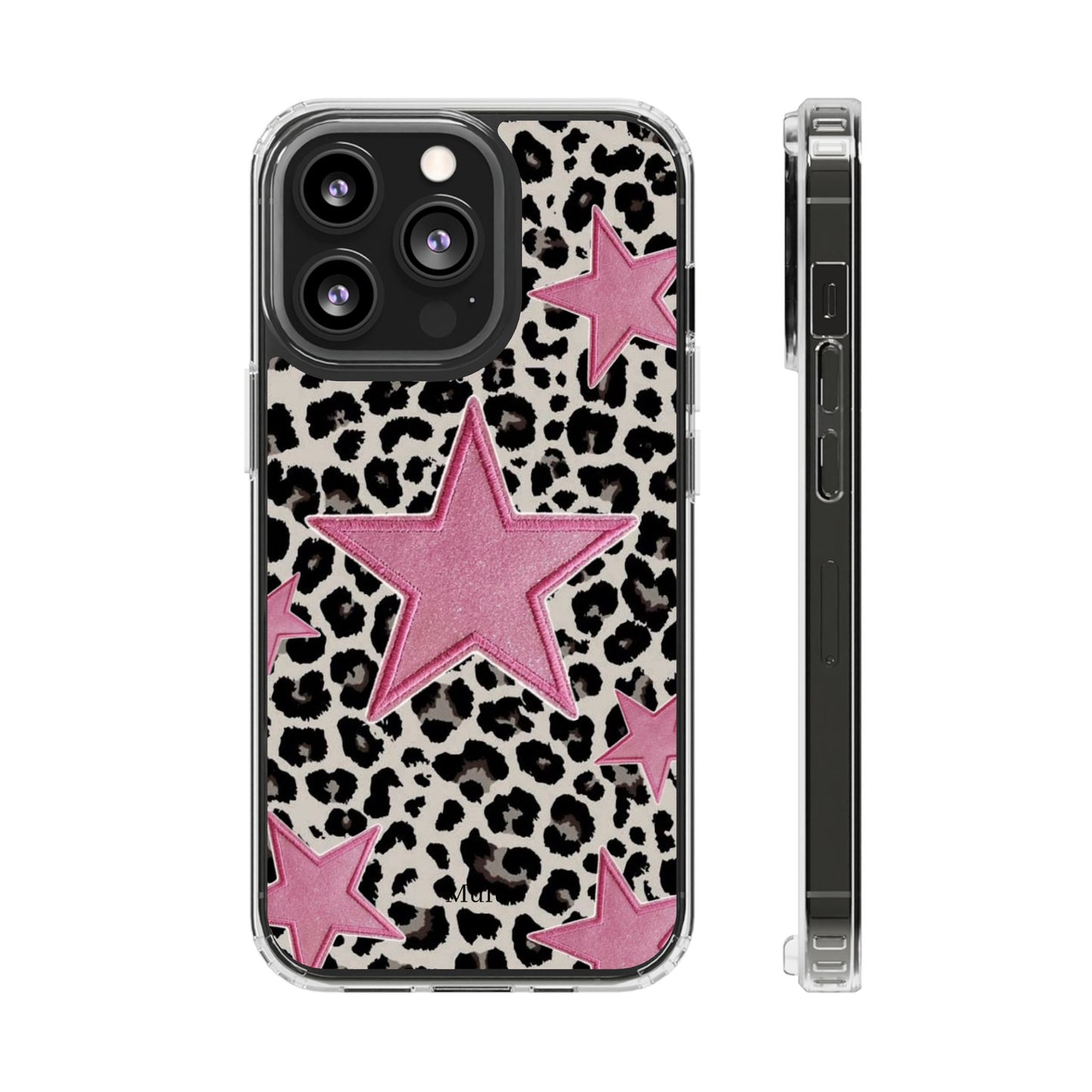 Pink Star Leopard Clear Impact Phone Case