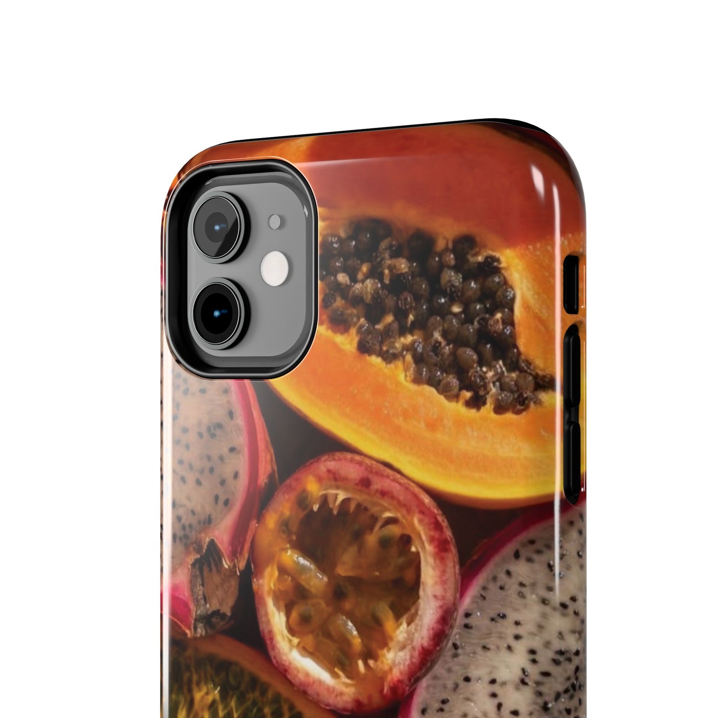 Tropical Fruit Tough Phone Case — Papaya & Dragon Fruit Design