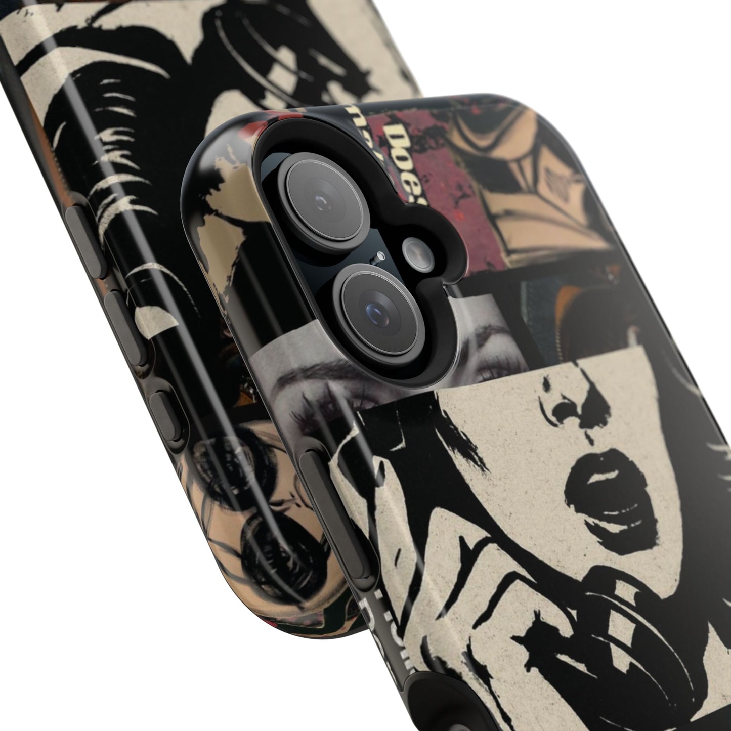 Magnetic Impact Phone Case — Retro Pop Art "Music Is My Drug" Design