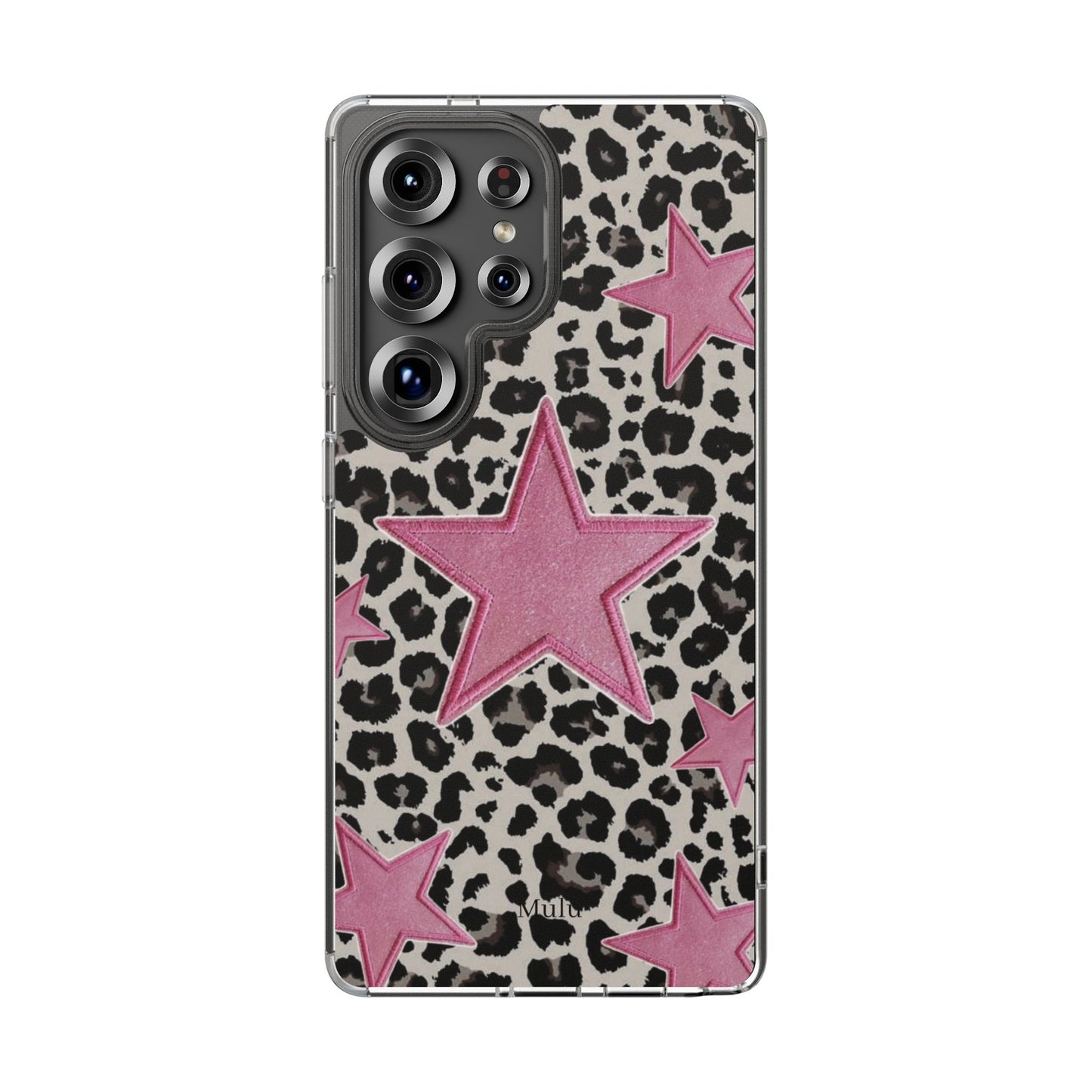 Pink Star Leopard Clear Impact Phone Case