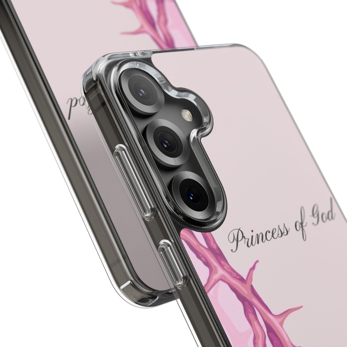 Phone Case — "Princess of God" Pink Crown of Thorns Clear Impact-Resistant Case