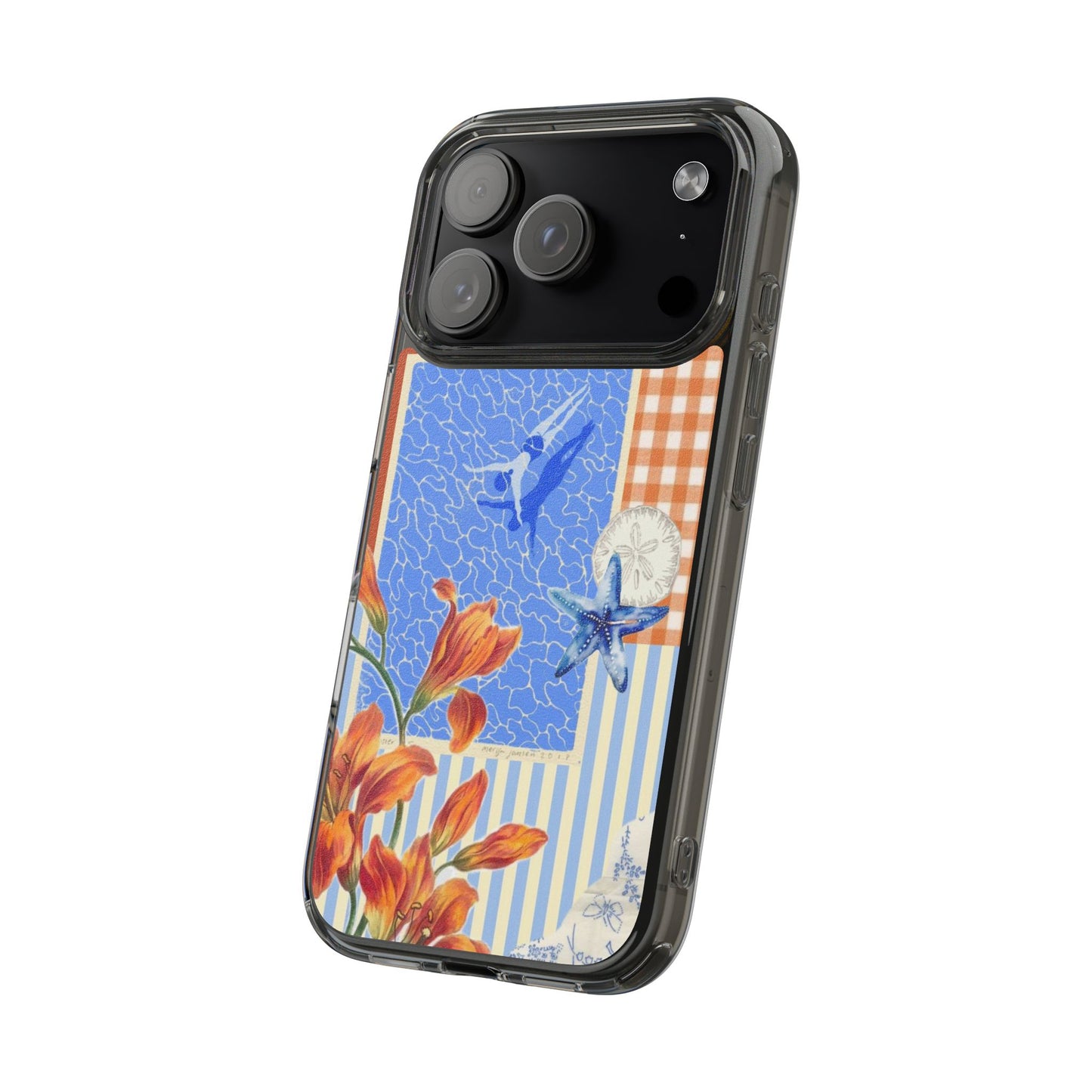 Floral Patchwork Clear Impact-Resistant Phone Case