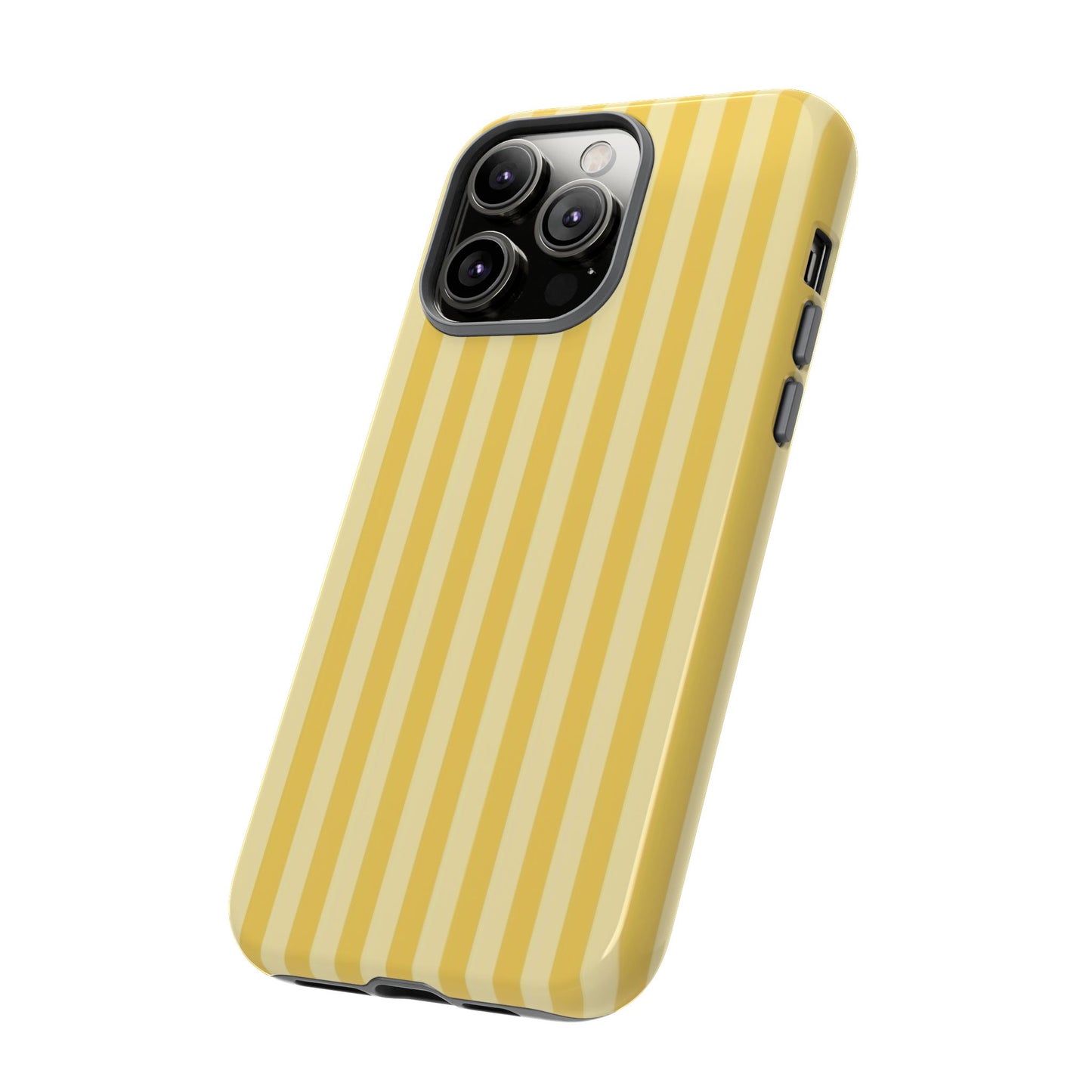 Yellow Stripe Tough Phone Case — Durable Protective iPhone Cover