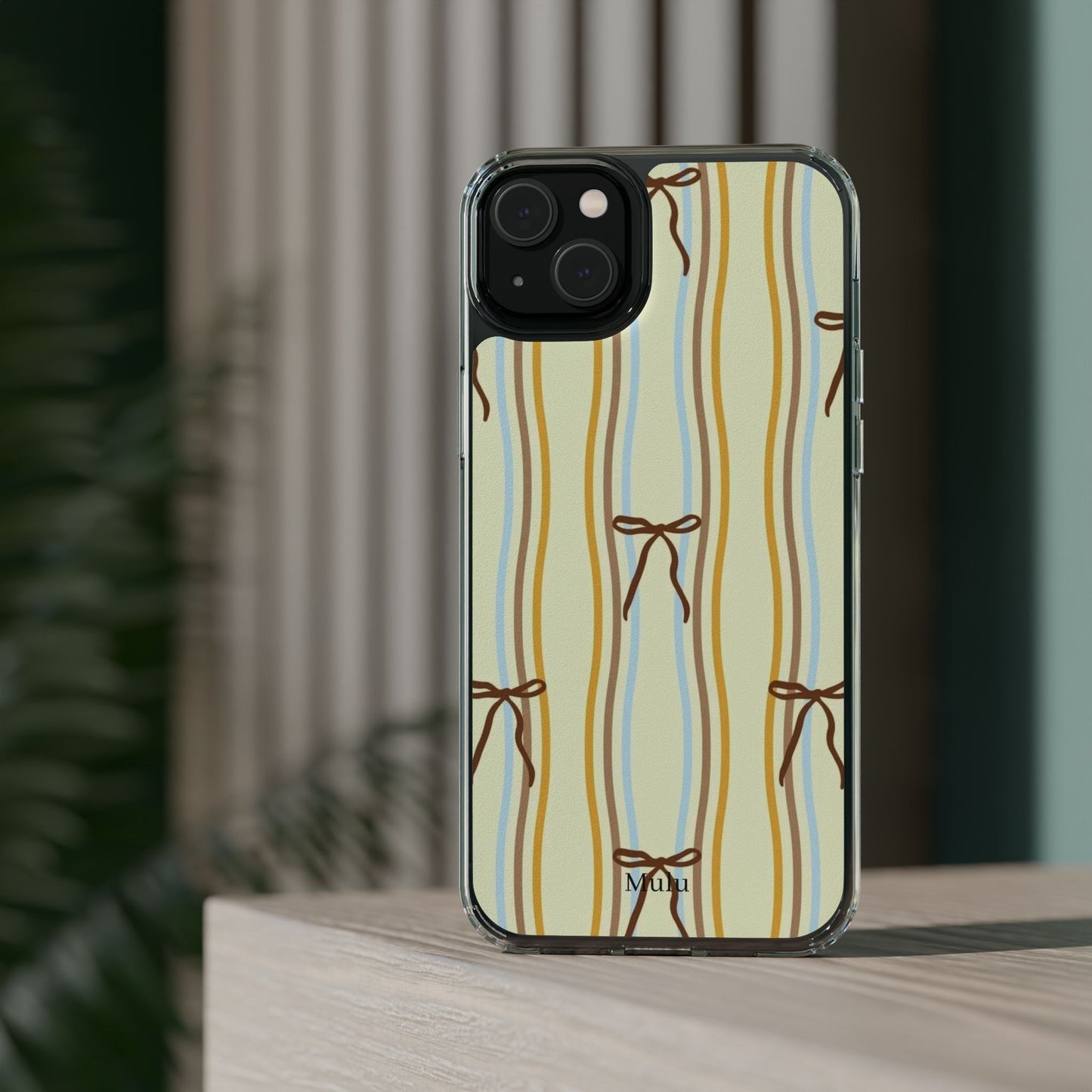Ballet Ribbon Stripe Clear Impact Phone Case — Pastel Yellow Protective Cover