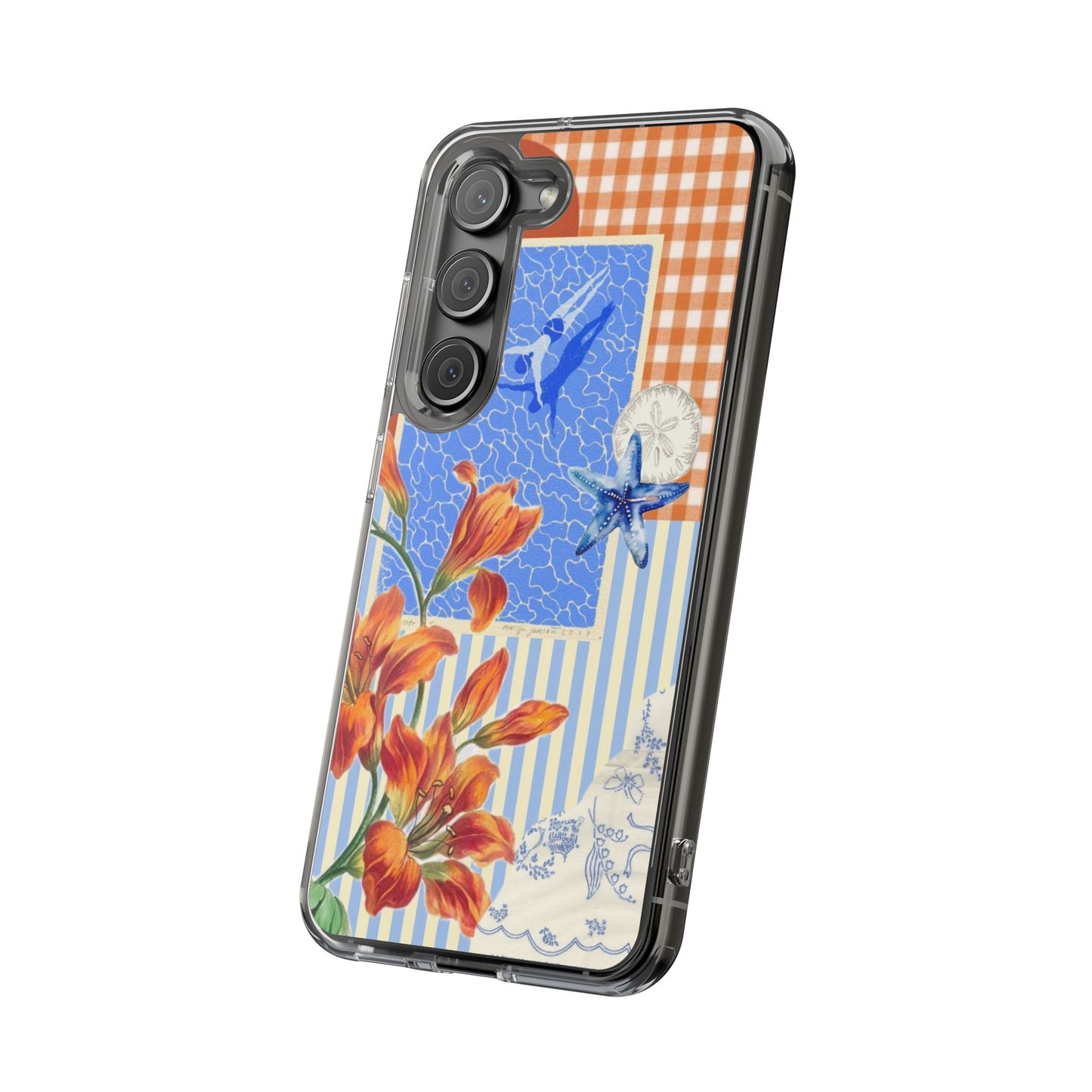 Floral Patchwork Clear Impact-Resistant Phone Case