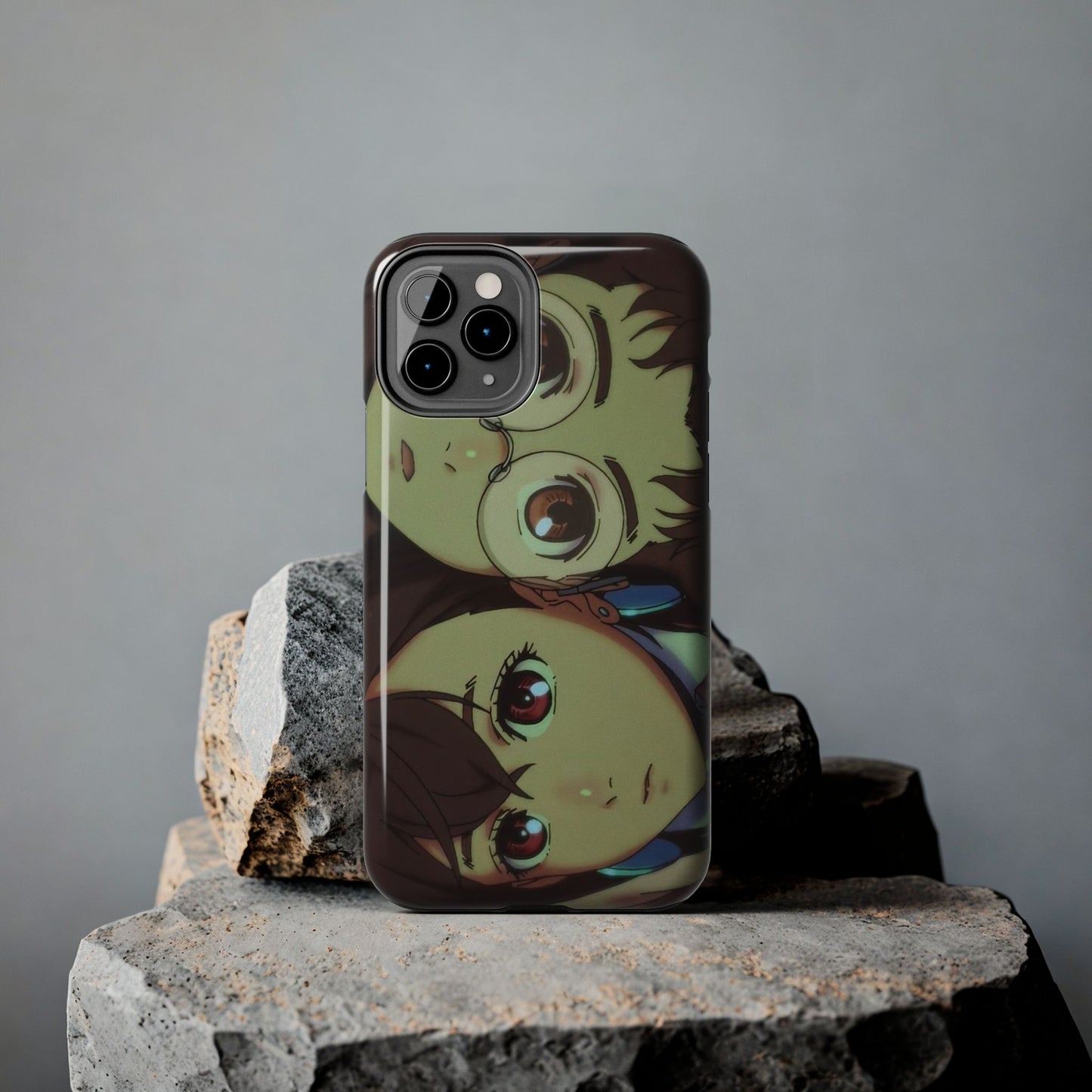 Anime Duo Tough Phone Case — Cute Chibi Sisters Protective Cover