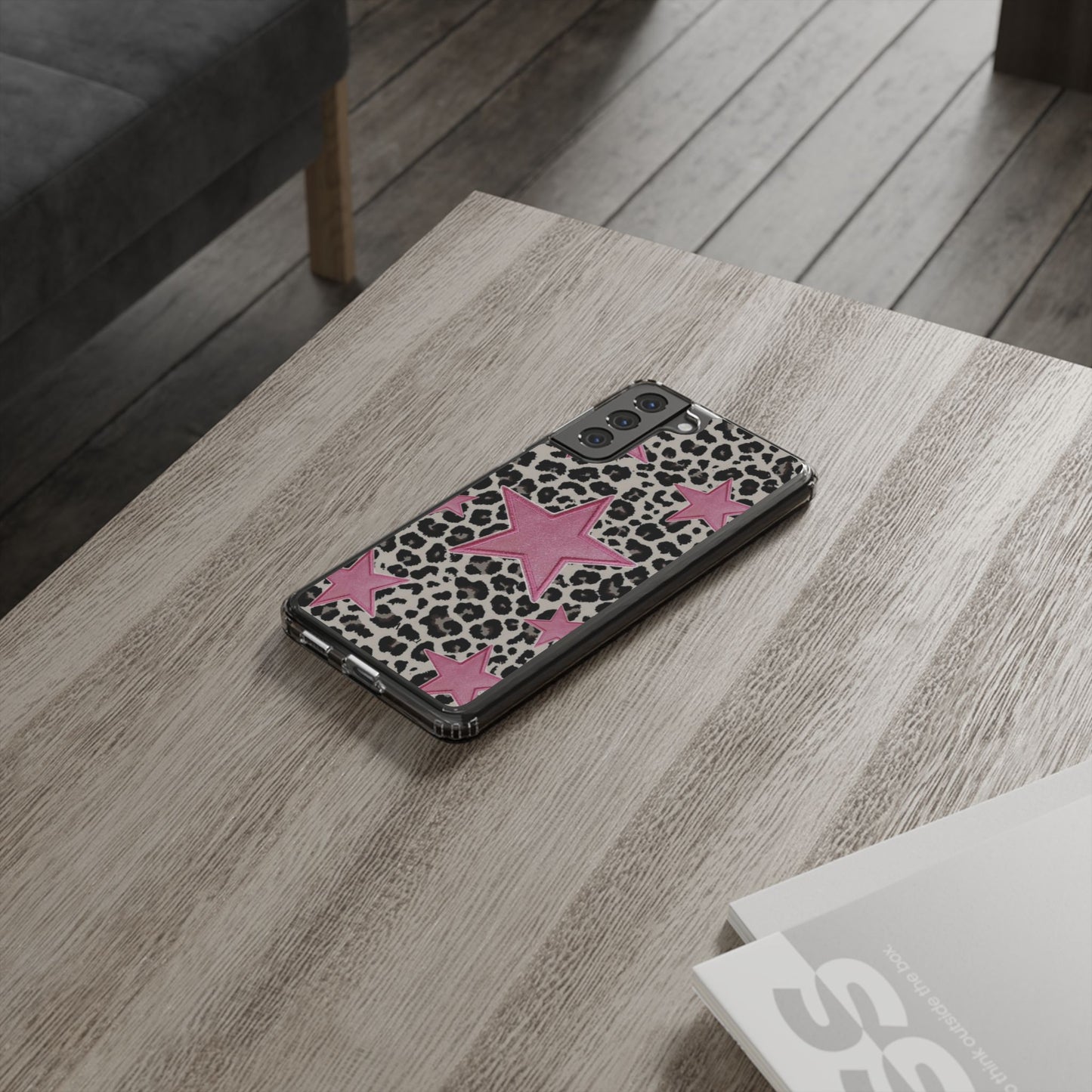 Pink Star Leopard Clear Impact Phone Case
