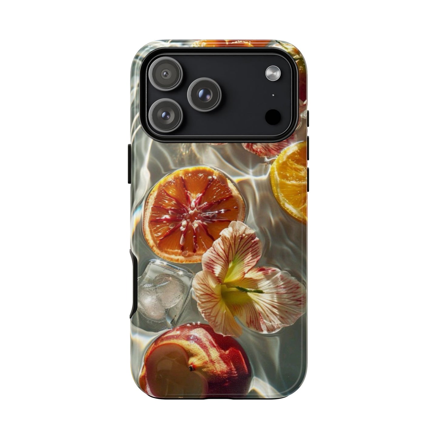 Citrus & Hibiscus Protective Phone Case – Summer Fruit Water Print Tough Case