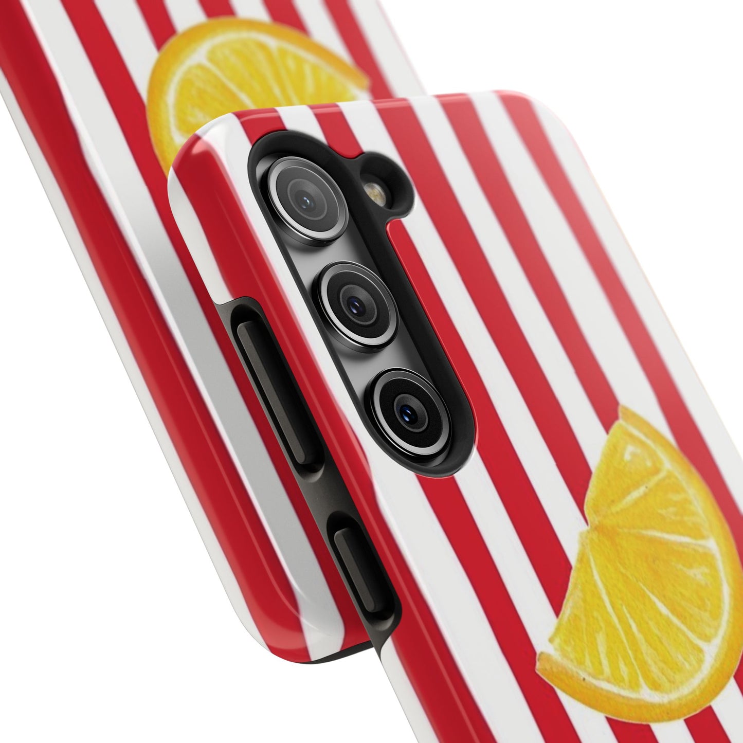 Lemon Slice Red & White Stripe Tough Phone Case