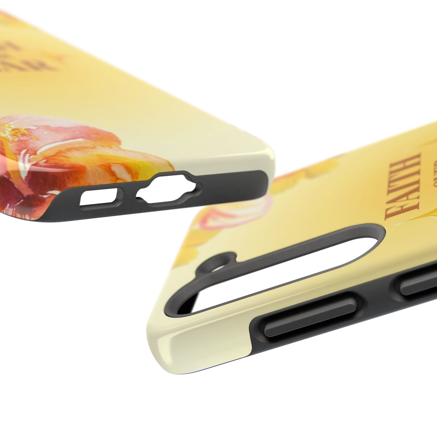 Faith Over Fear Tough Phone Case — Floral Yellow Protective Cover