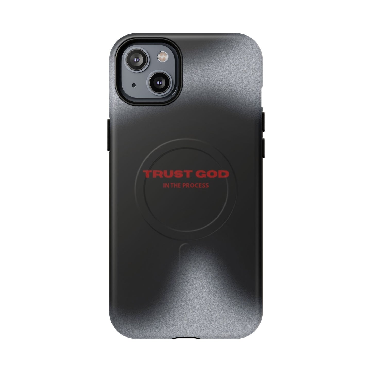 MagSafe Phone Case — "Trust God in the Process" Black Magnetic Tough Case