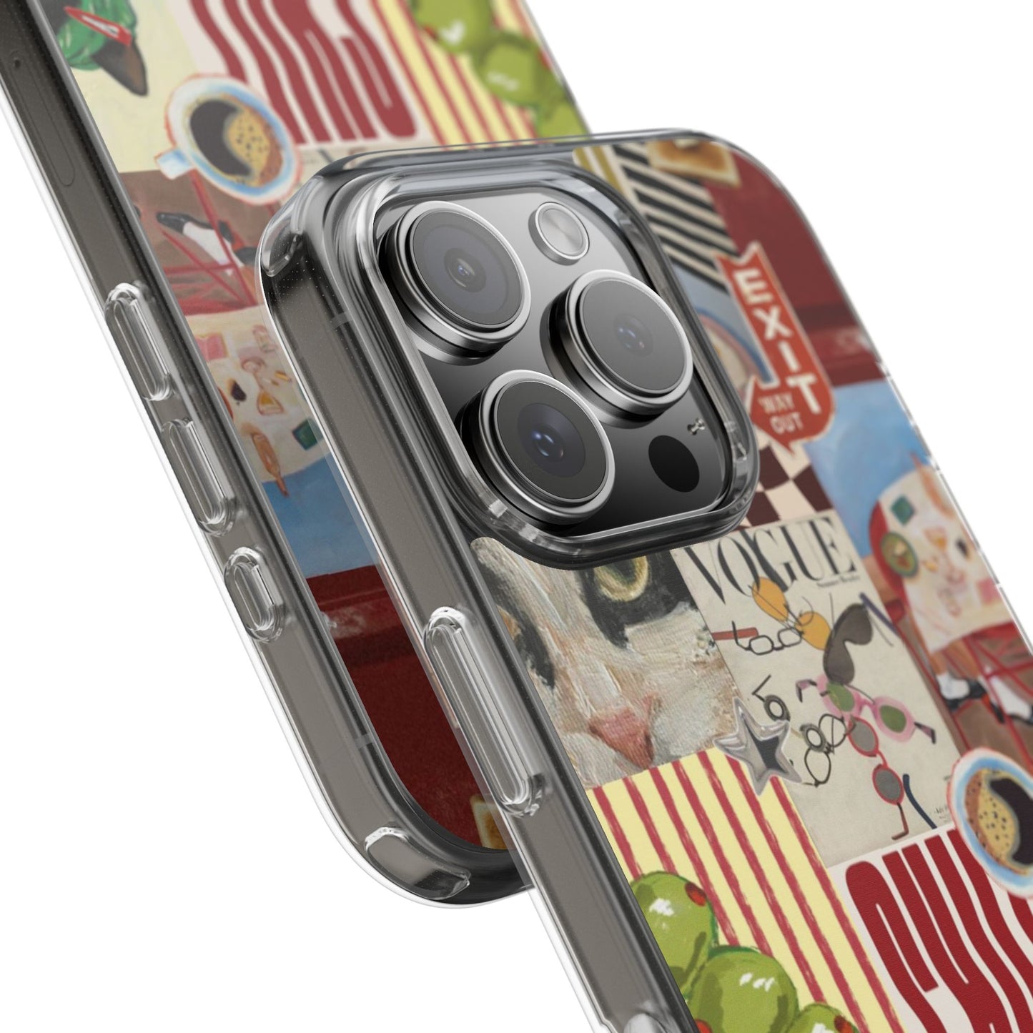 Collage Vintage Aesthetic Clear Impact-Resistant Phone Case