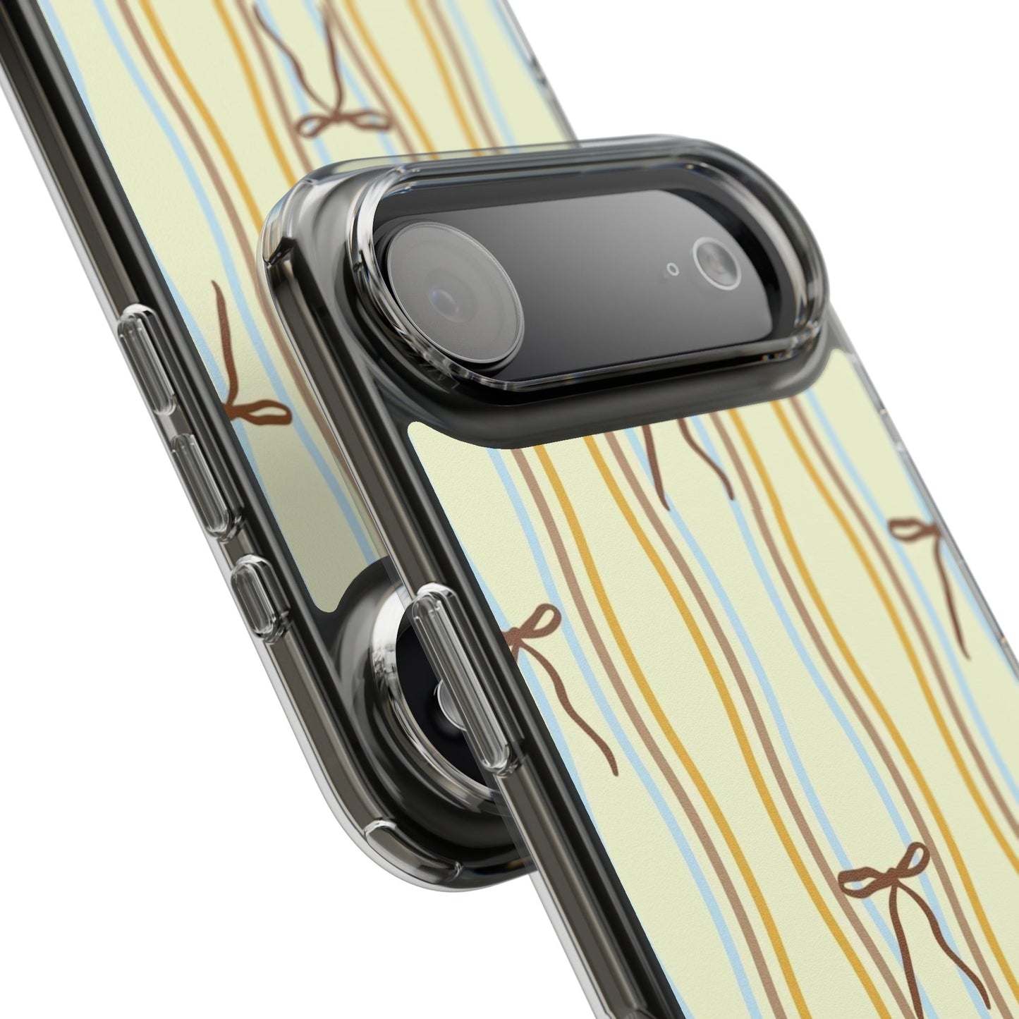 Ballet Ribbon Stripe Clear Impact Phone Case — Pastel Yellow Protective Cover