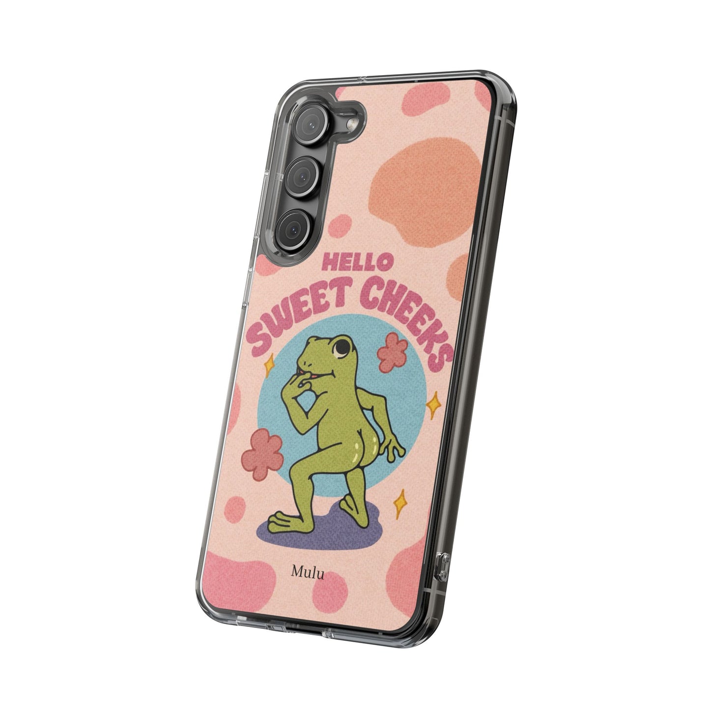 Clear Impact Phone Case — "Hello Sweet Cheeks" Retro Frog Design