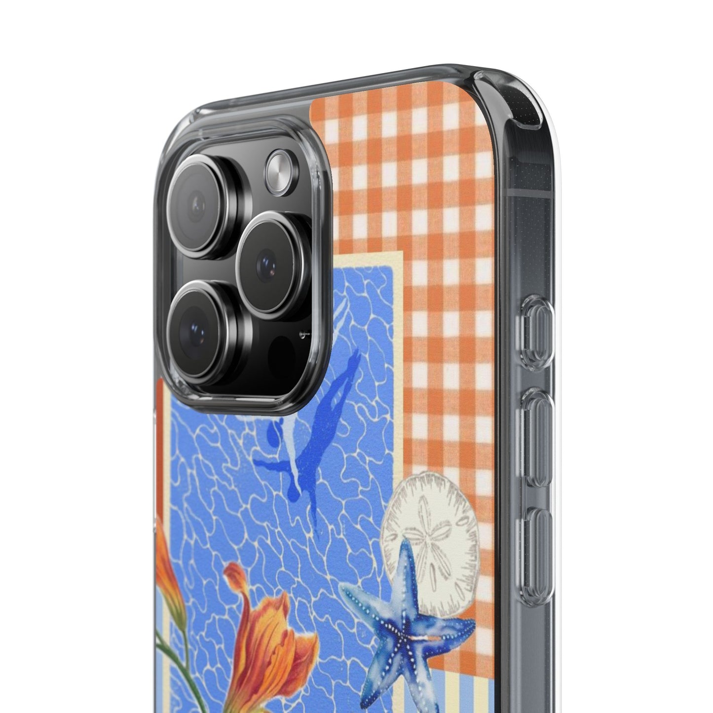 Floral Patchwork Clear Impact-Resistant Phone Case